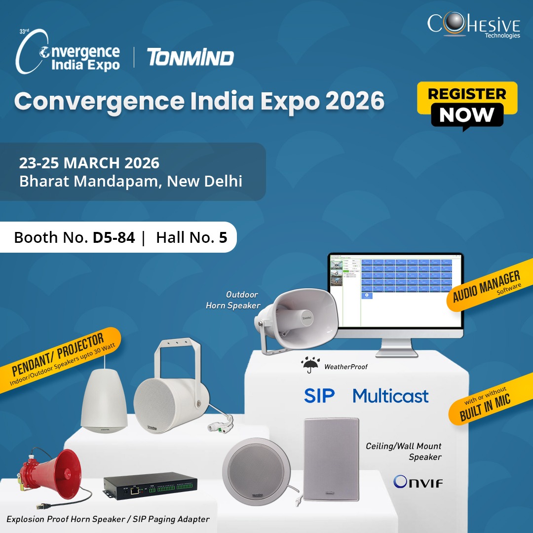 اكتشف حلول الصوت عبر بروتوكول الإنترنت من TONMIND في معرض Convergence India 2026 بالتعاون مع Cohesive Technologies